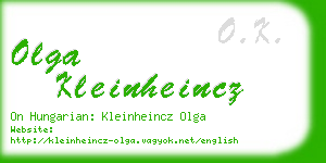 olga kleinheincz business card